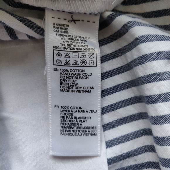 Forever 21 Essentials Striped Shorts Cotton Extra-Small - Picture 7 of 7